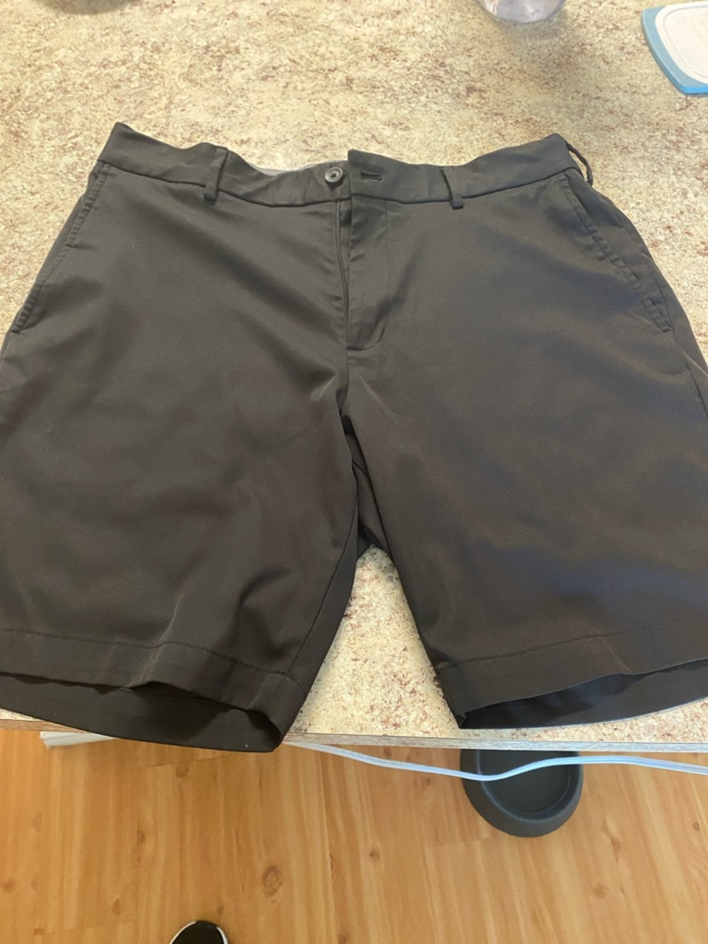 Walter Hagen Black Flat-Front Performance Shorts